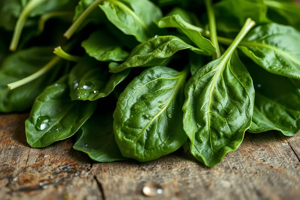 vibrant lush spinach leaves