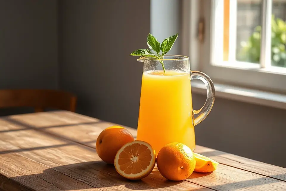 vibrant orange juice pitcher
