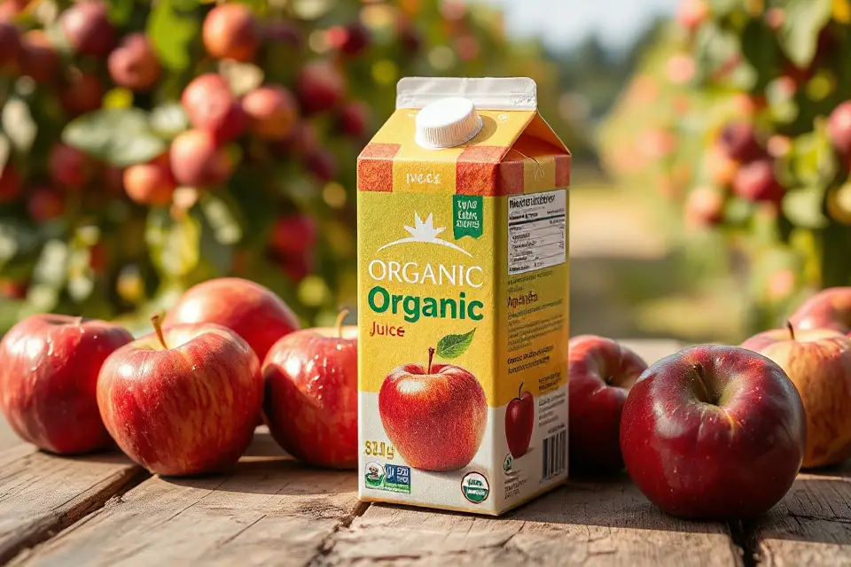 vibrant organic apple juice
