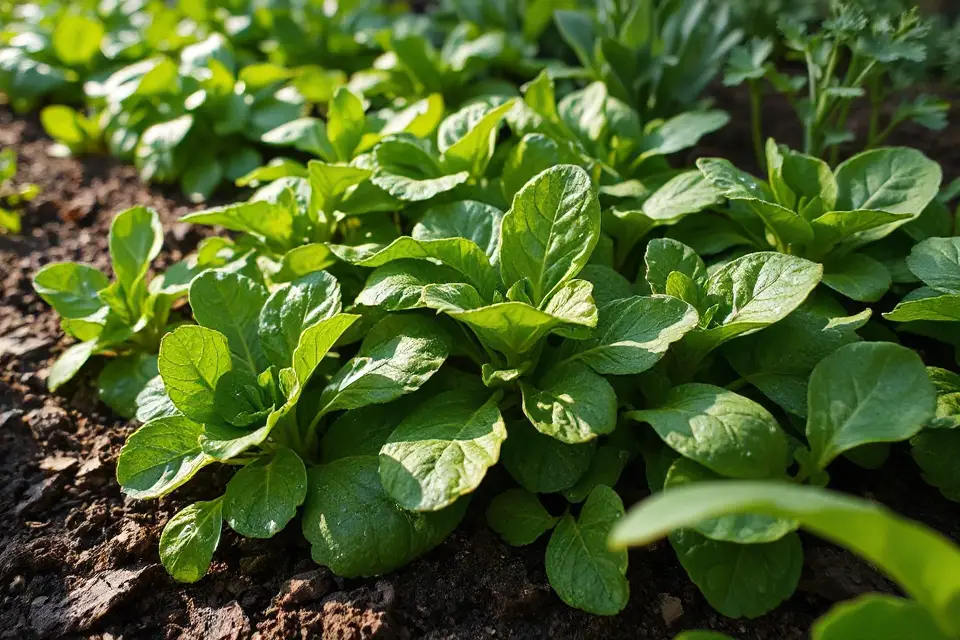 vibrant organic spinach garden