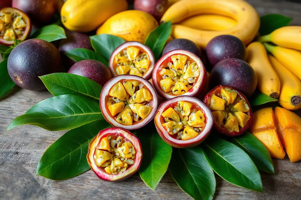 vibrant passionfruit fruit arrangement