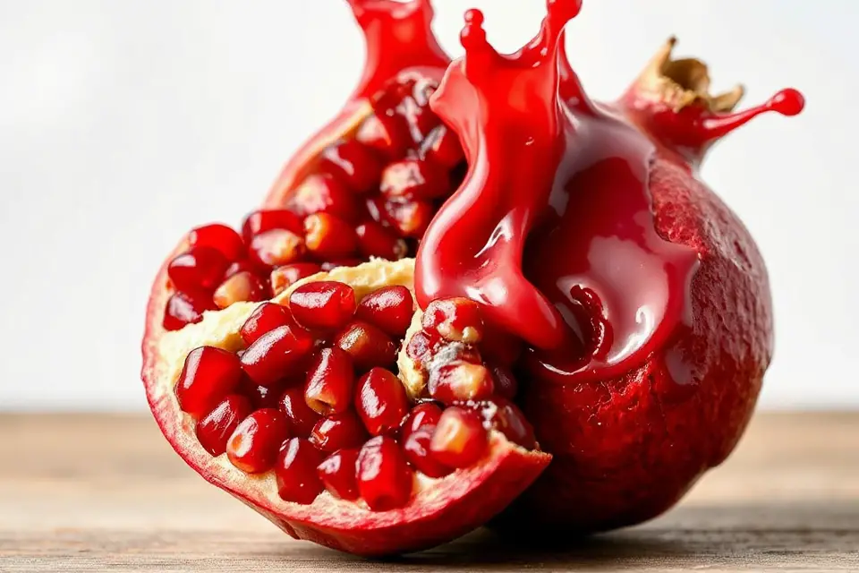 vibrant pomegranate juice splash