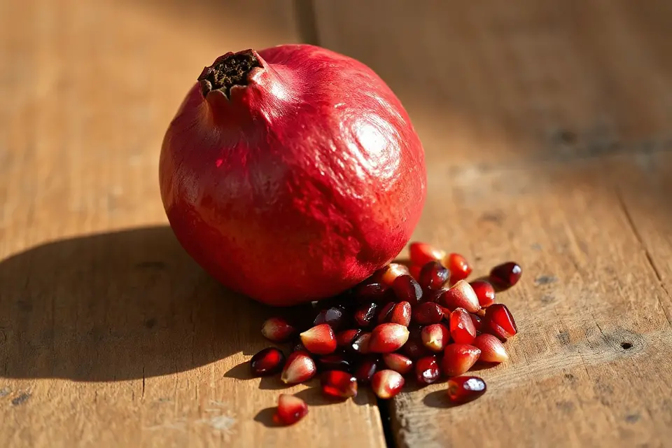 vibrant pomegranate wooden table