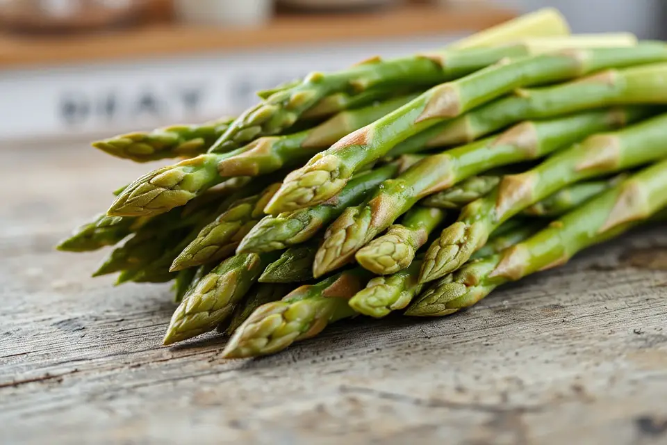 vibrant raw asparagus photo