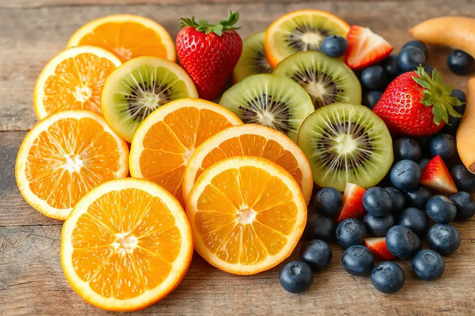 vibrant sliced fruits photo