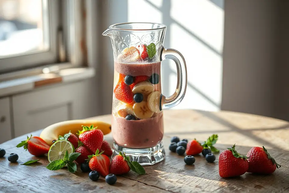 vibrant smoothie in blender