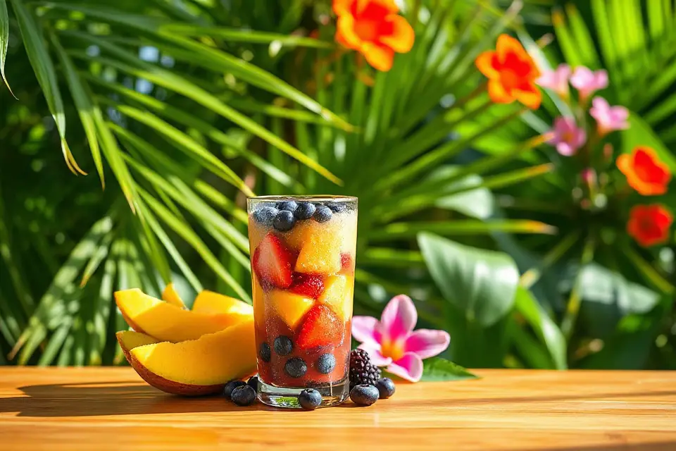 vibrant smoothie tropical backdrop