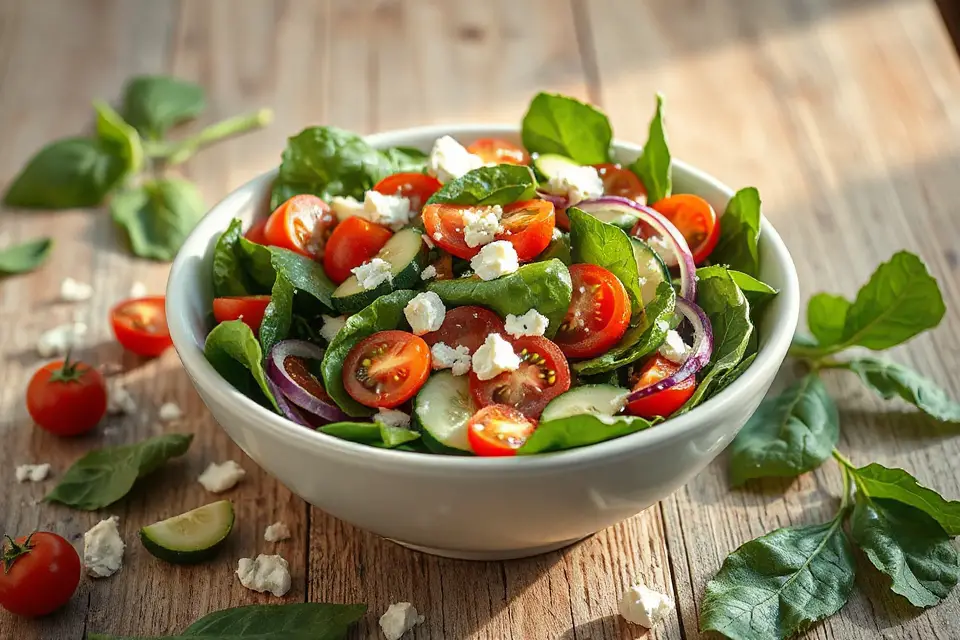 vibrant spinach salad bowl