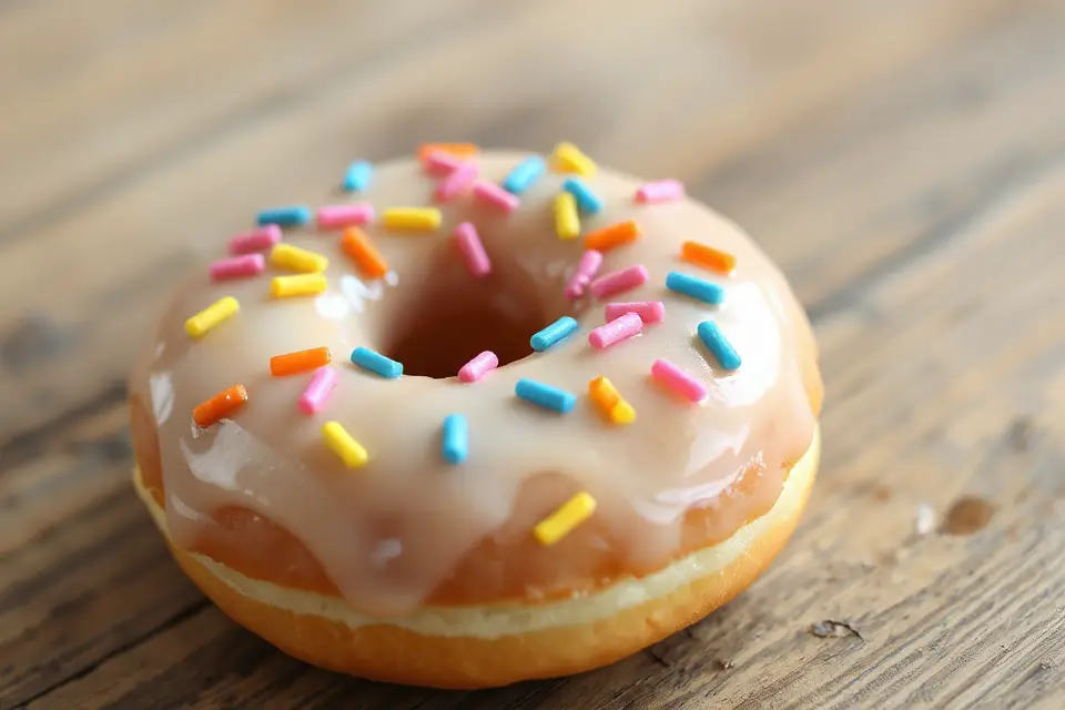 vibrant sprinkled donut photo