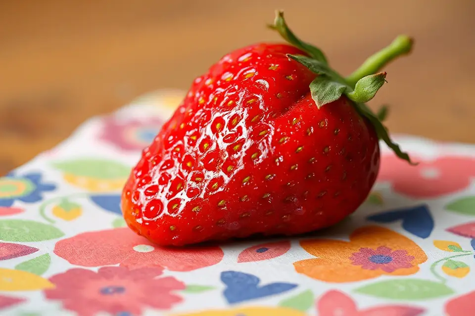 vibrant strawberries colorful napkin