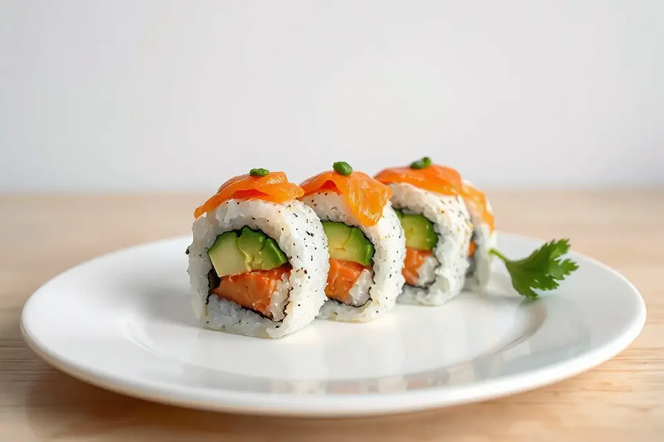 vibrant sushi roll photo