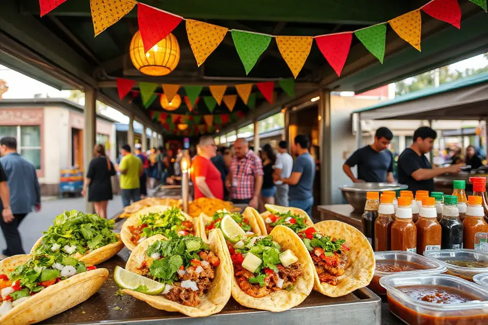 vibrant taco street food