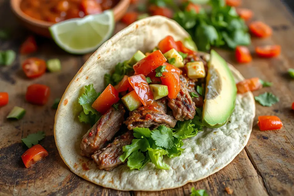 vibrant tacos with salsa