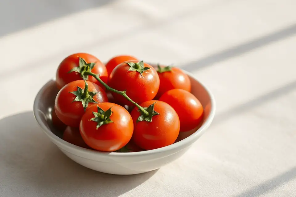 vibrant tomatoes in bowl