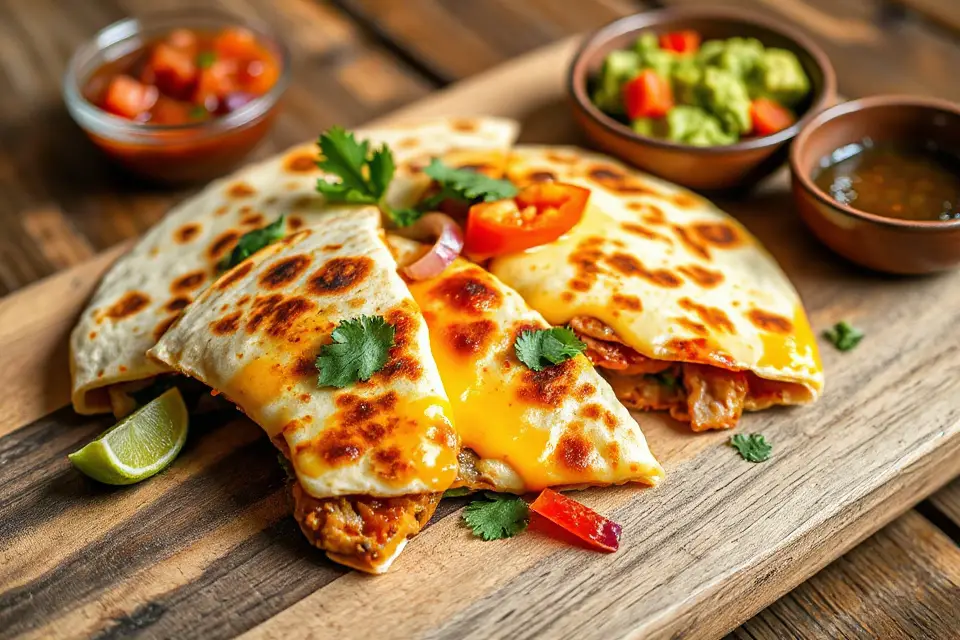 vibrant vegetable filled quesadilla