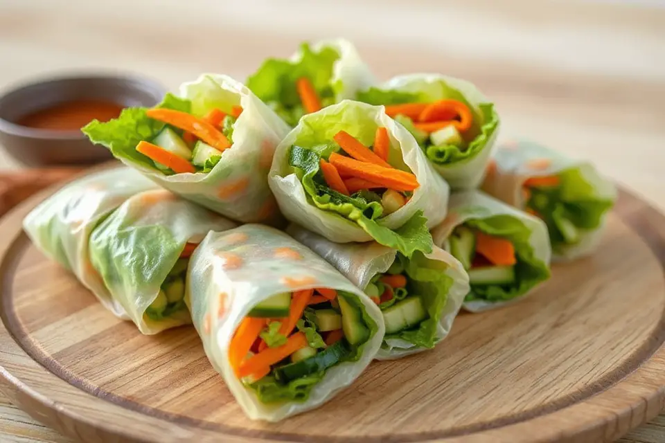 vibrant vegetable spring rolls