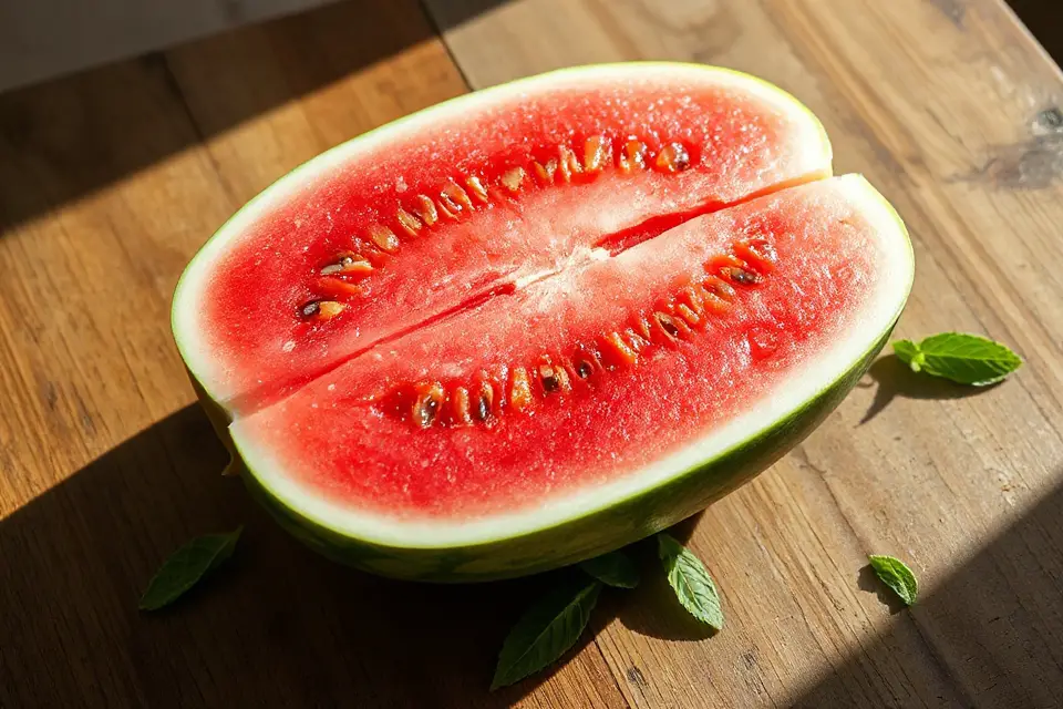 vibrant watermelon rustic table