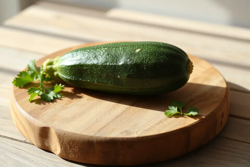 vibrant zucchini on wood