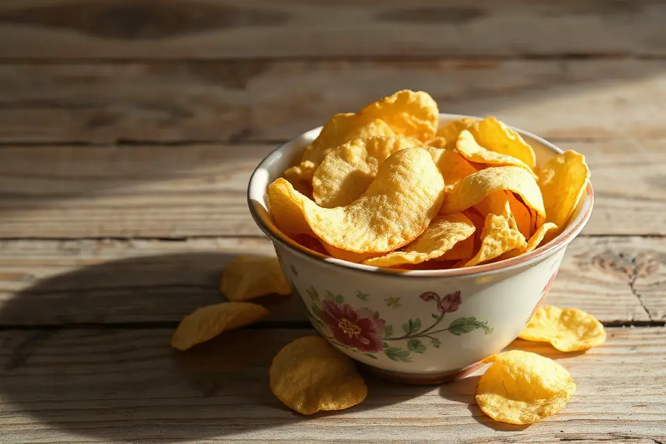 vintage bowl potato chips