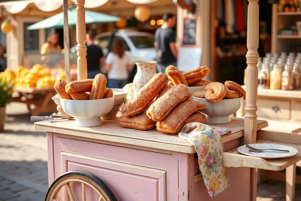 vintage cart with churros