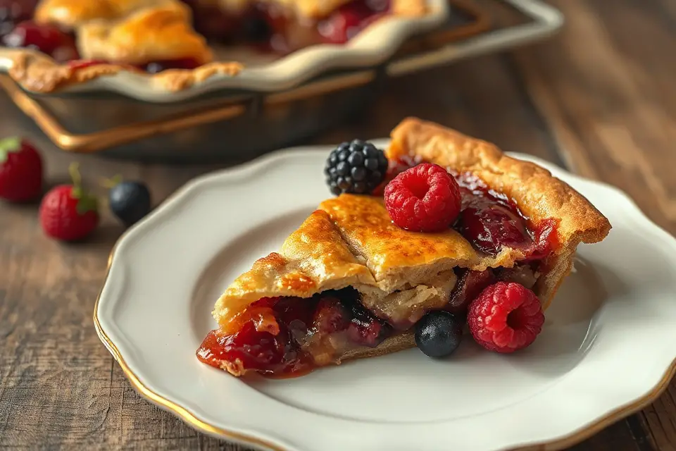 vintage plate fruit pie