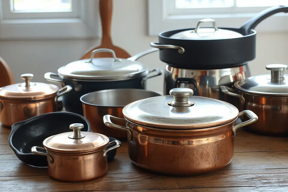 vintage pots and pans