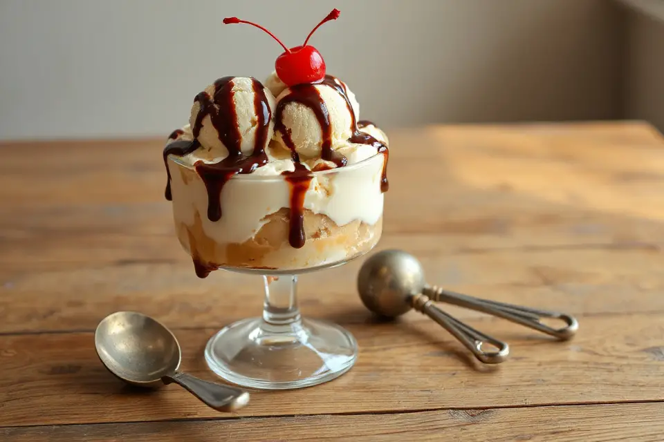 vintage sundae ice cream