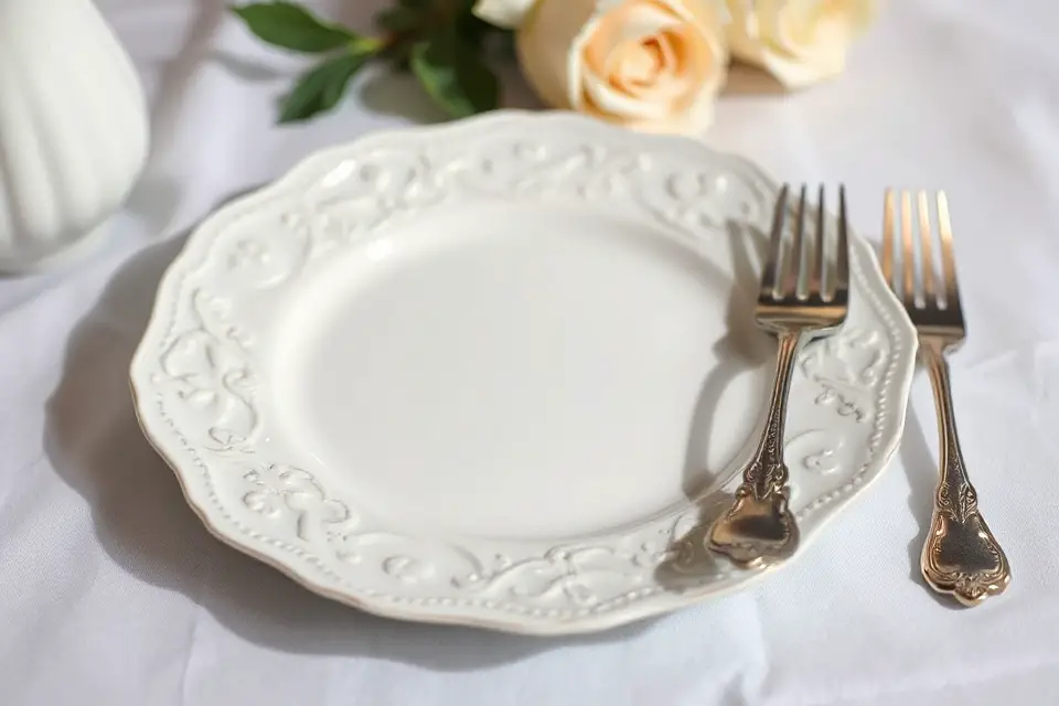vintage white tableware photo
