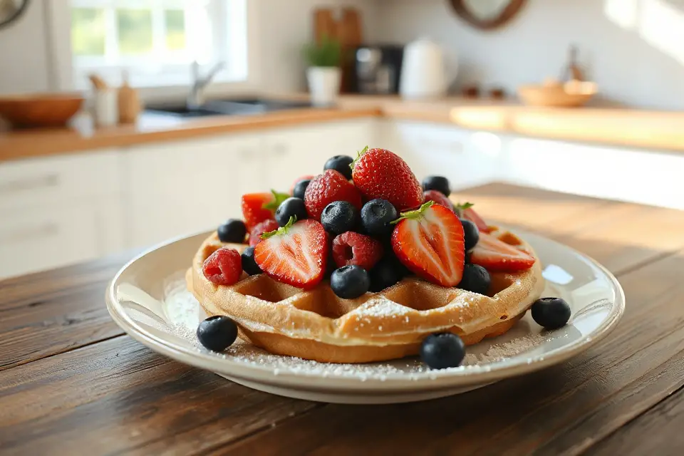 waffle topped with berries
