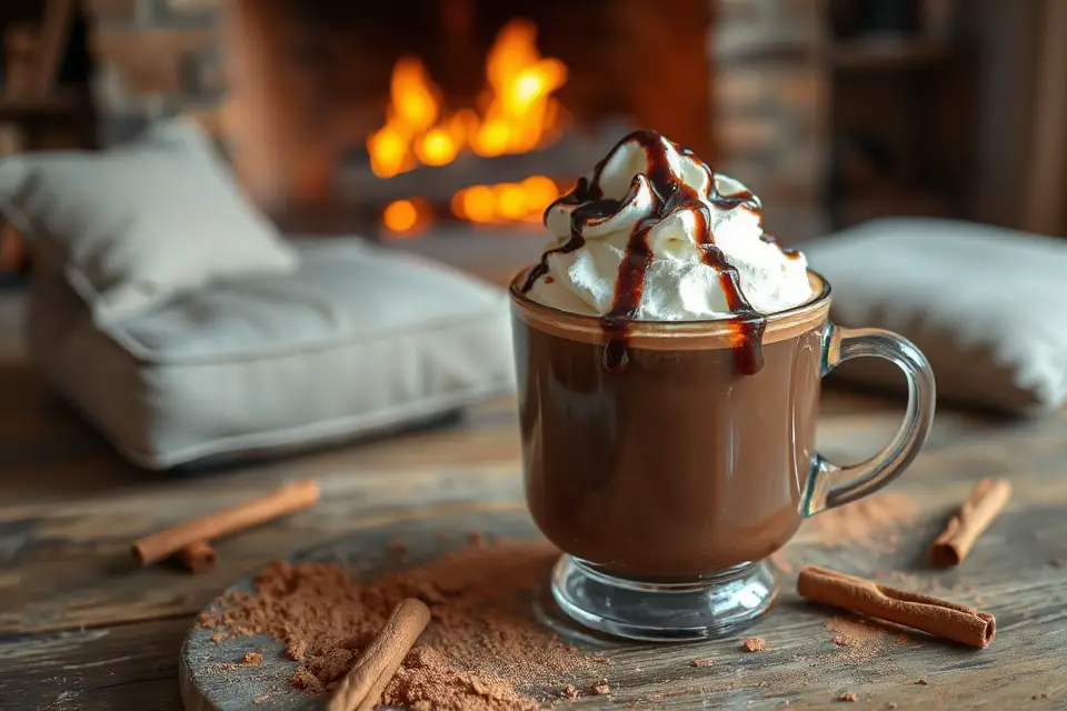 warm mug of hot chocolate