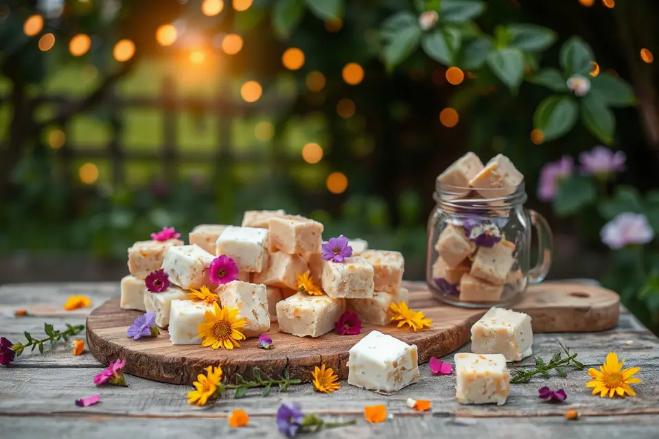 whimsical fudge candy setting