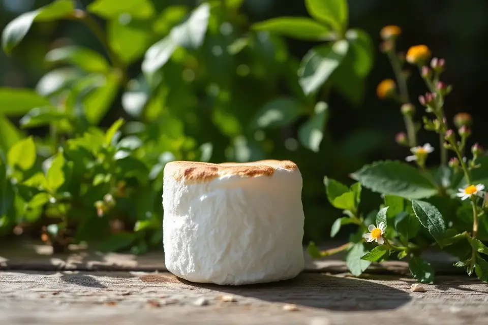 whimsical marshmallows in nature