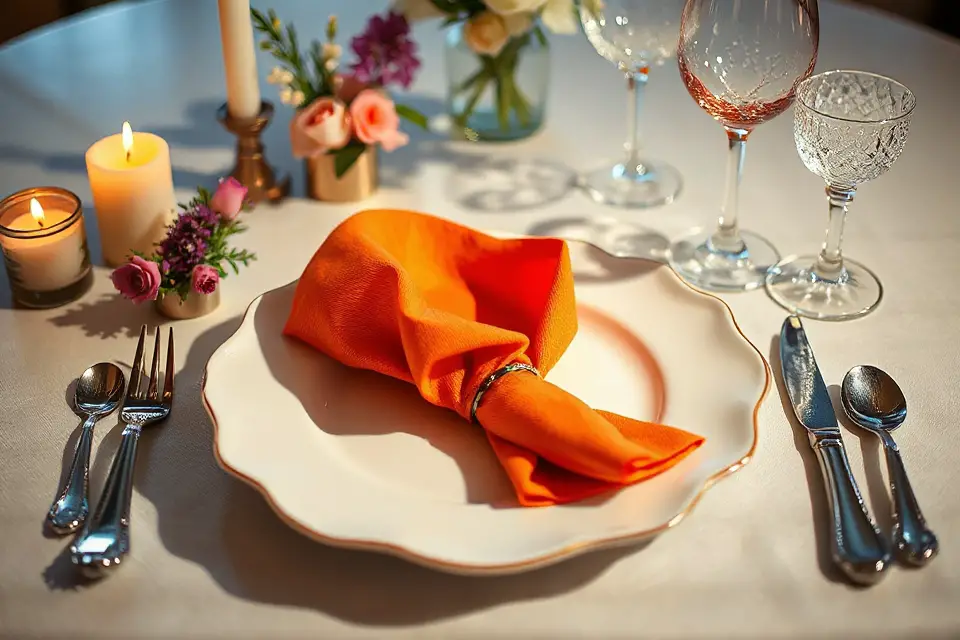 whimsical napkin fold photography