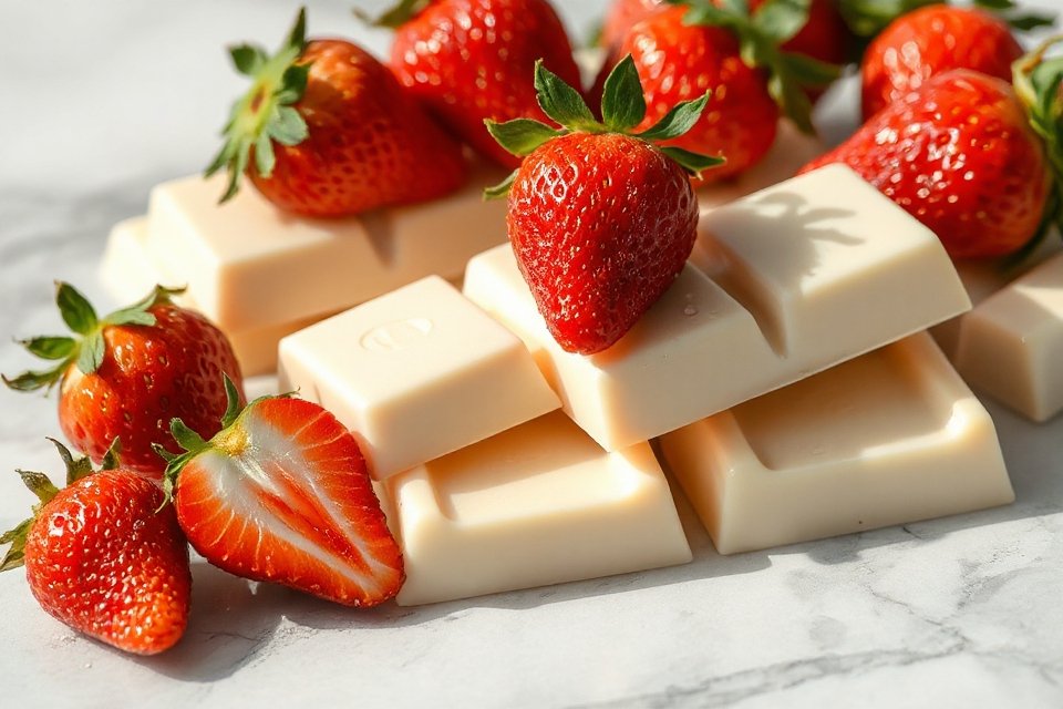 white chocolate and strawberries