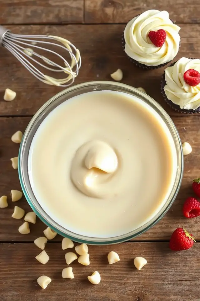 white chocolate ganache preparation