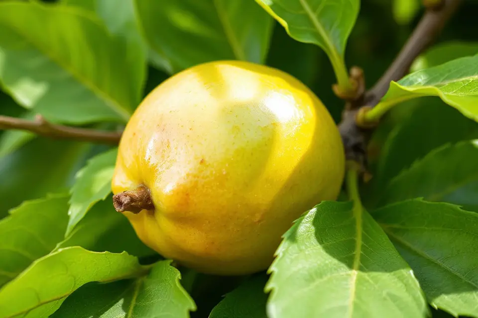 whole guava with leaves