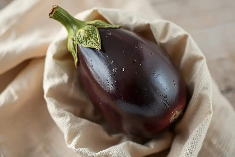 wrapped eggplant in linen