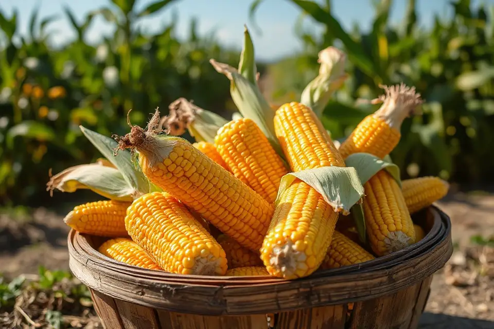 yellow corn basket photo