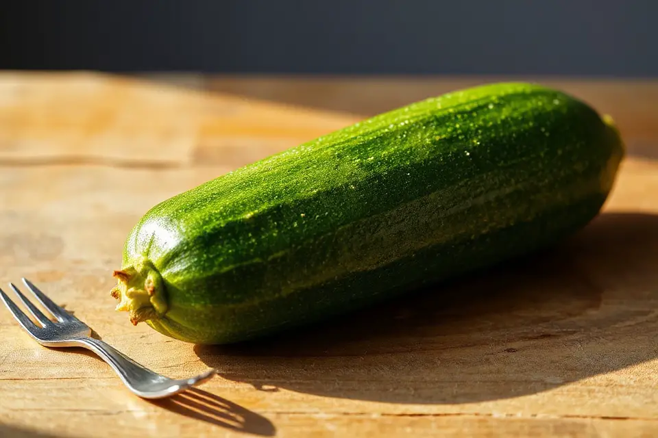 zucchini and fork photo