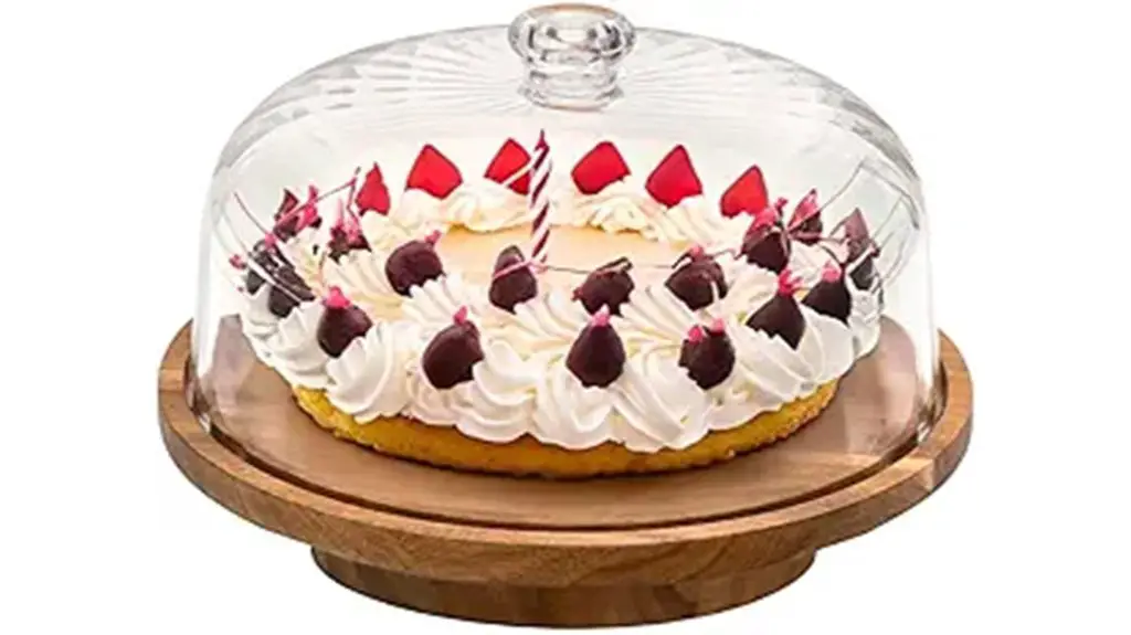 elegant wooden cake display