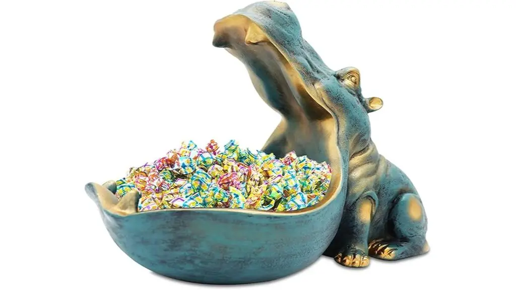 quirky functional hippo statue