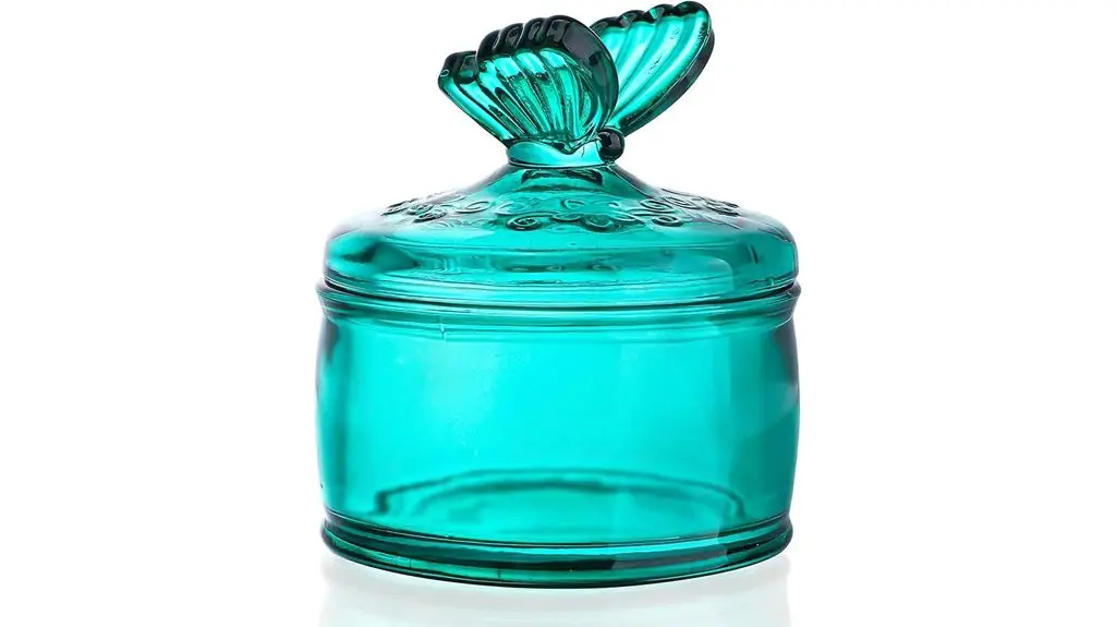 stylish embossed glass jar