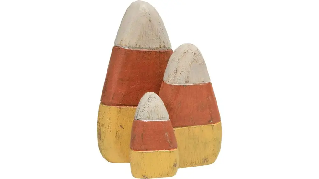 wooden candy corn decor