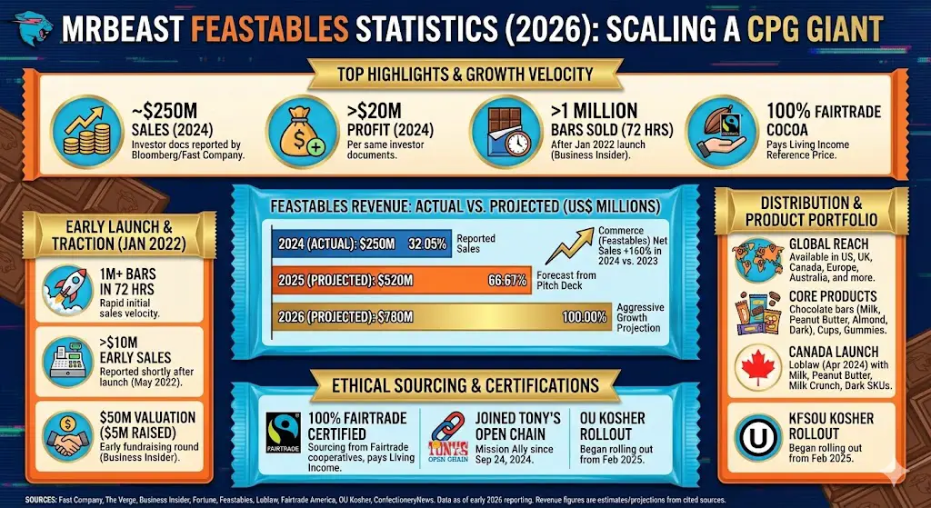 MR Beast feastables statistics