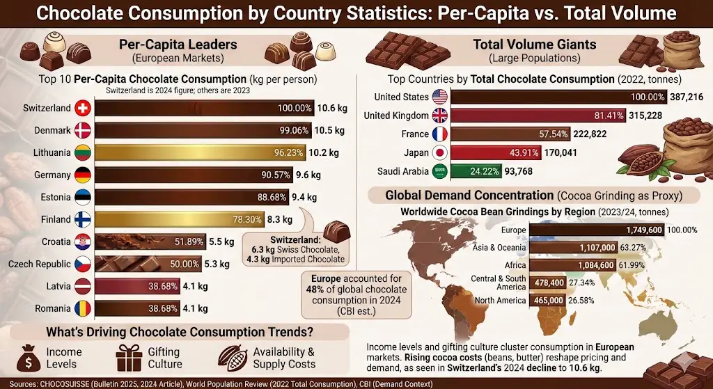 chocolate consumption by country statistics
